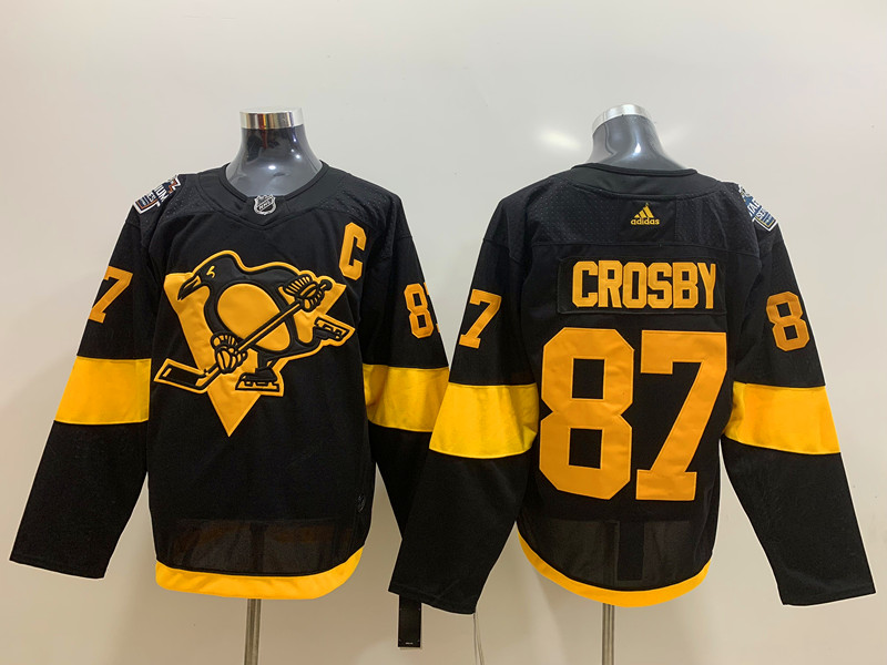 Men's Pittsburgh Penguins sidney crosby #87 Black Jersey
